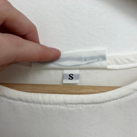 Bryn Walker Boxy Cropped Tencel Lagenlook Oversized Basic Lightweight Top Small - Picture 6 of 9